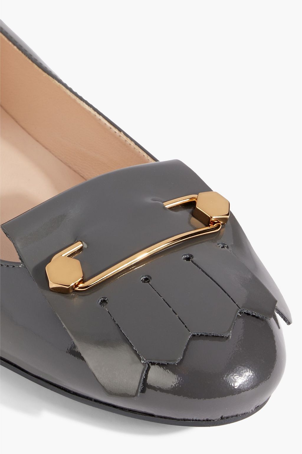 TOD'S Embellished patent-leather ballet flats