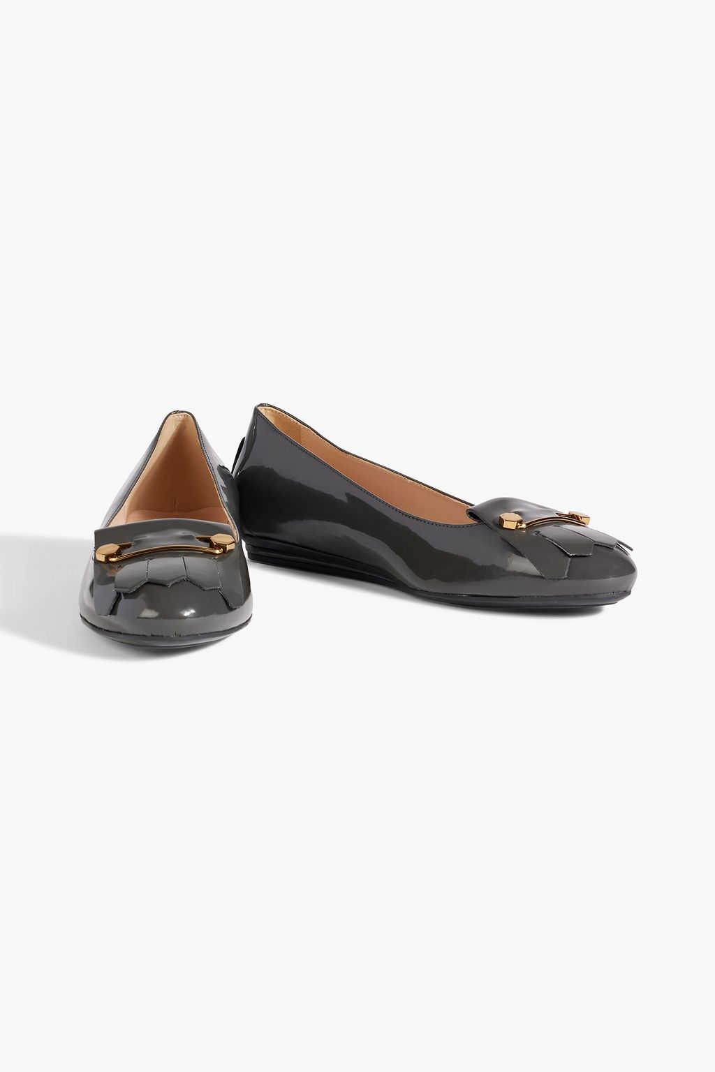 TOD'S Embellished patent-leather ballet flats