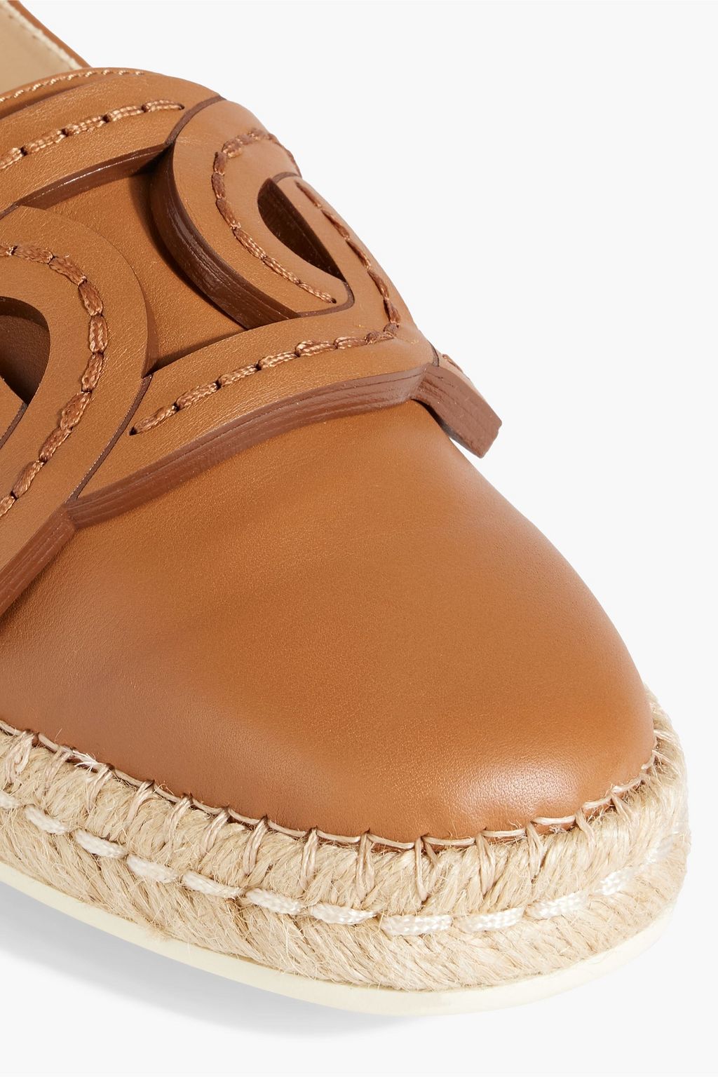 TOD'S Appliquéd leather collapsible-heel espadrilles