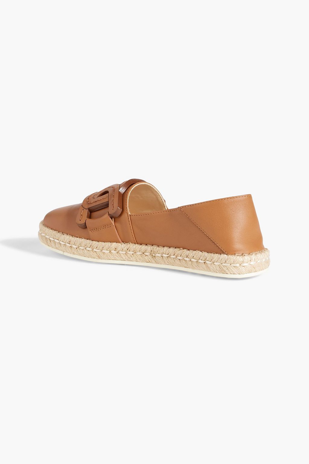 TOD'S Appliquéd leather collapsible-heel espadrilles