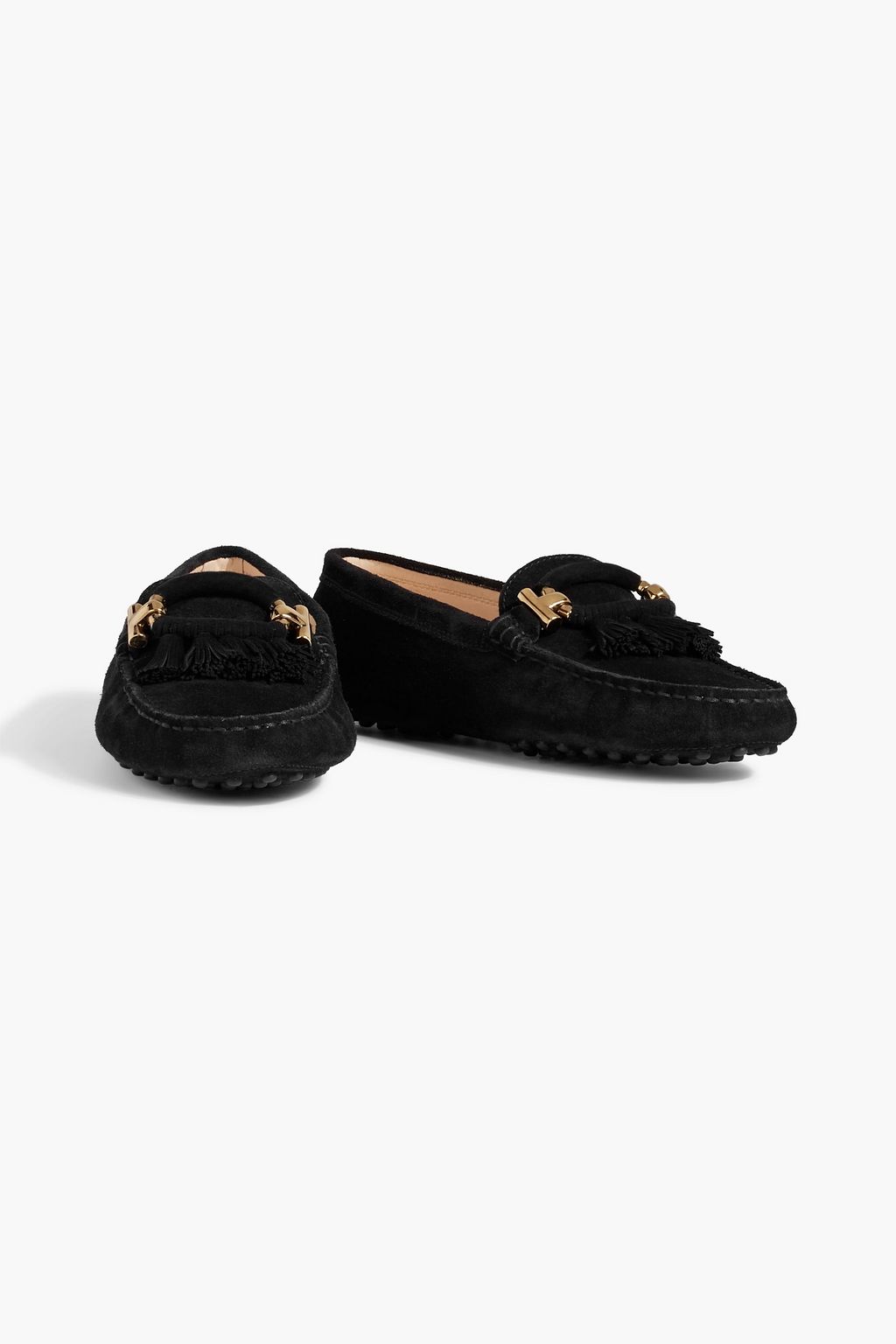 TOD'S Gommino embellished suede loafers