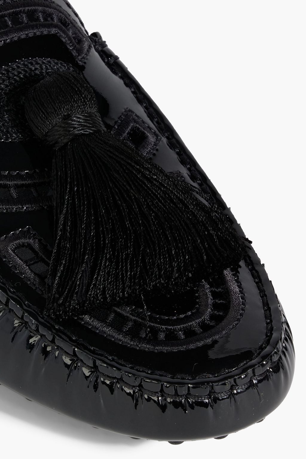 TOD'S Tasseled patent-leather mules
