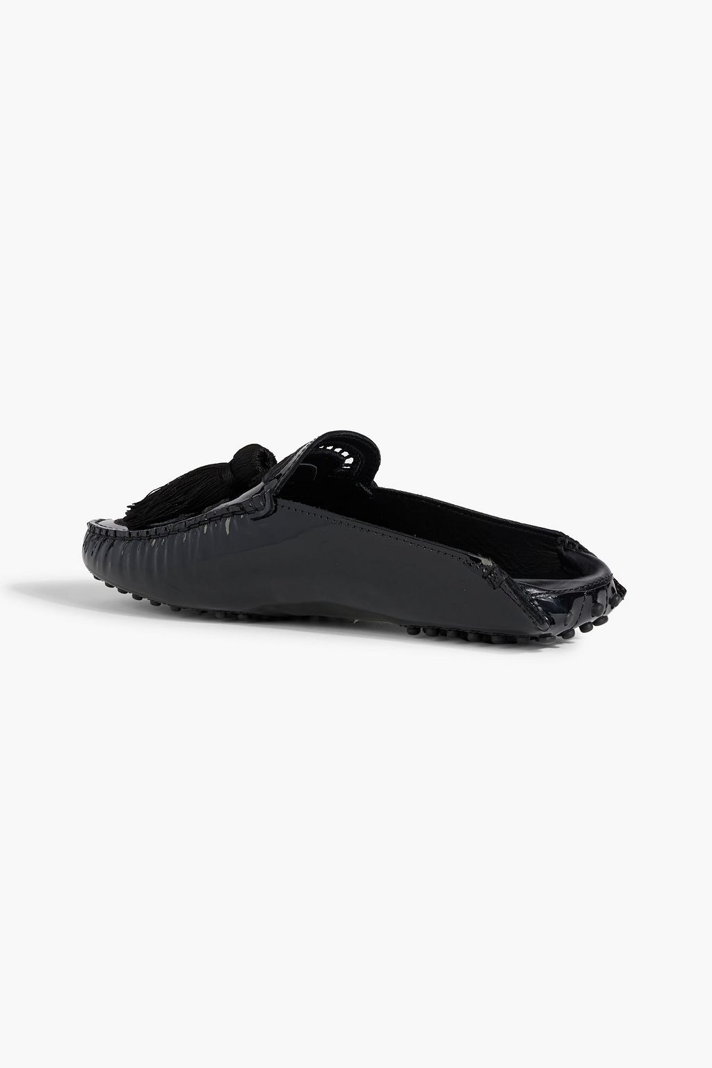 TOD'S Tasseled patent-leather mules