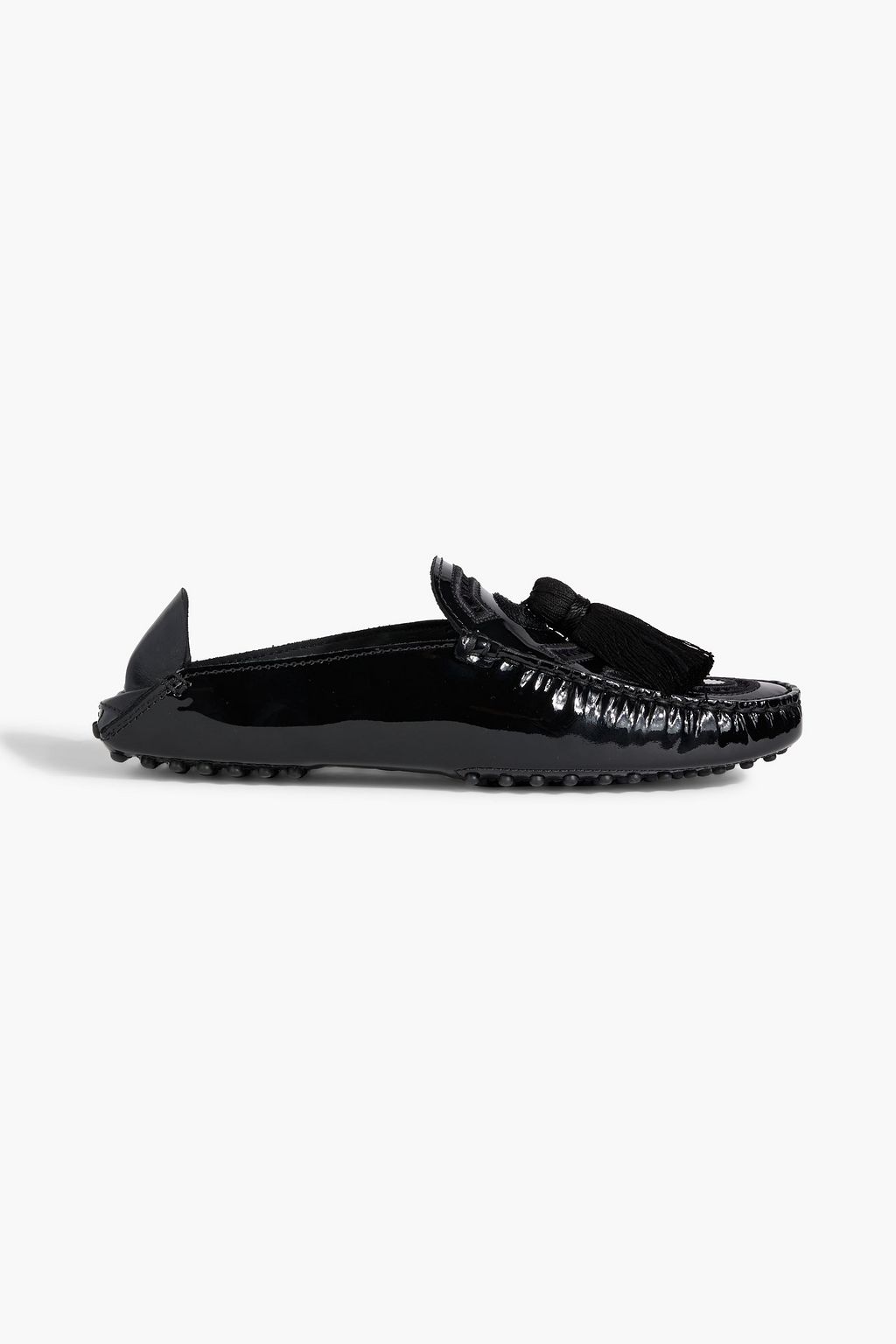 TOD'S Tasseled patent-leather mules