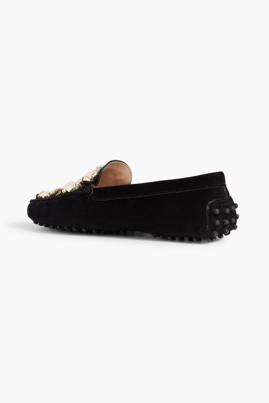 TOD'S Gommino embellished suede loafers