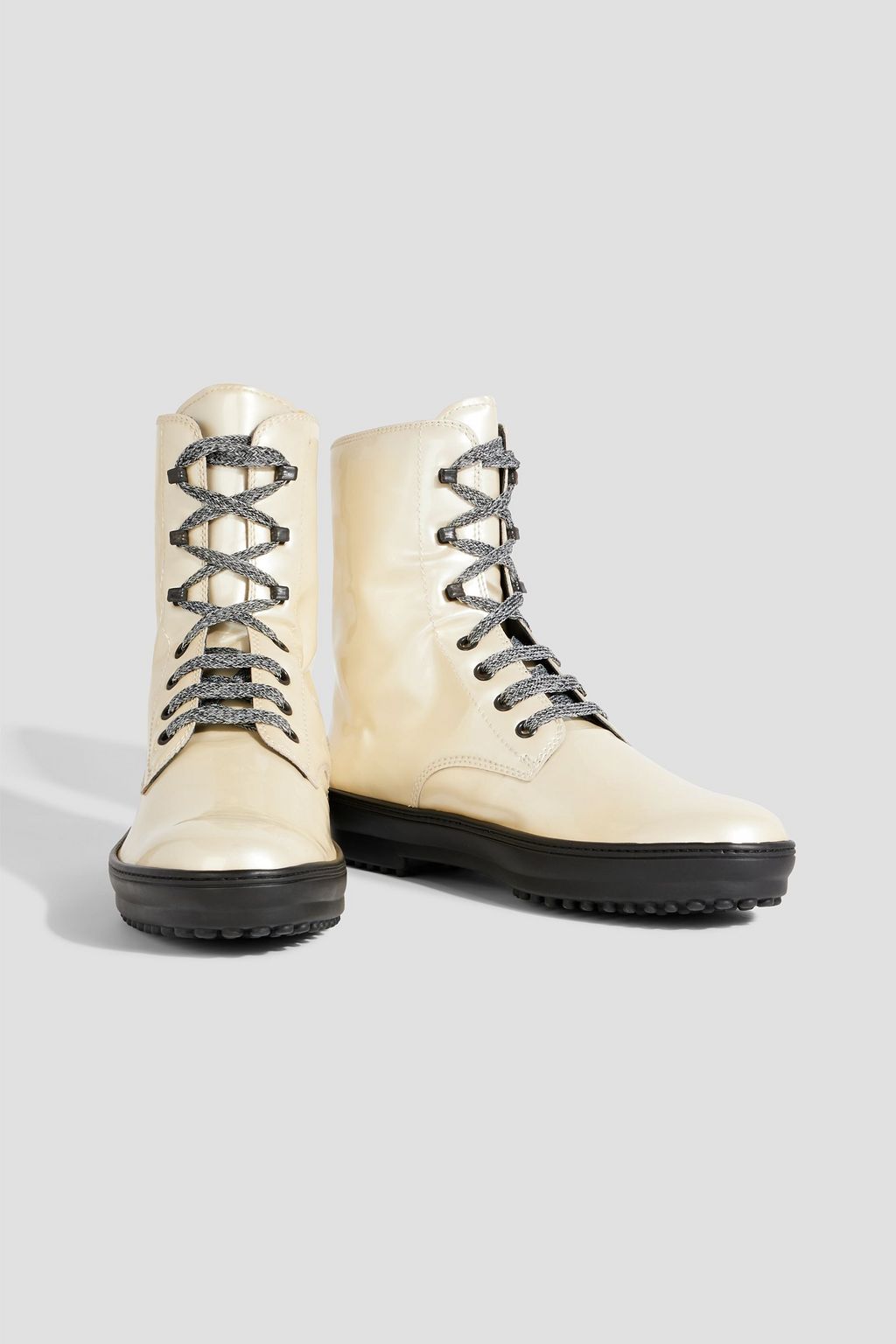 TOD'S Lace-up vinyl ankle boots