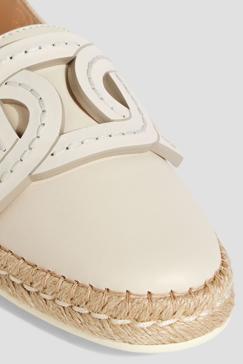 TOD'S レザー 折りたたみヒール エスパドリーユ アップリケ付き