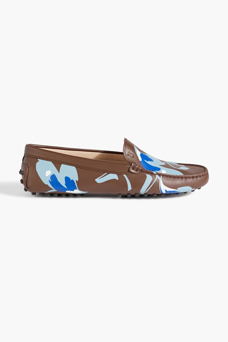 Tod's Gommino Printed Leather Loafers In Brown