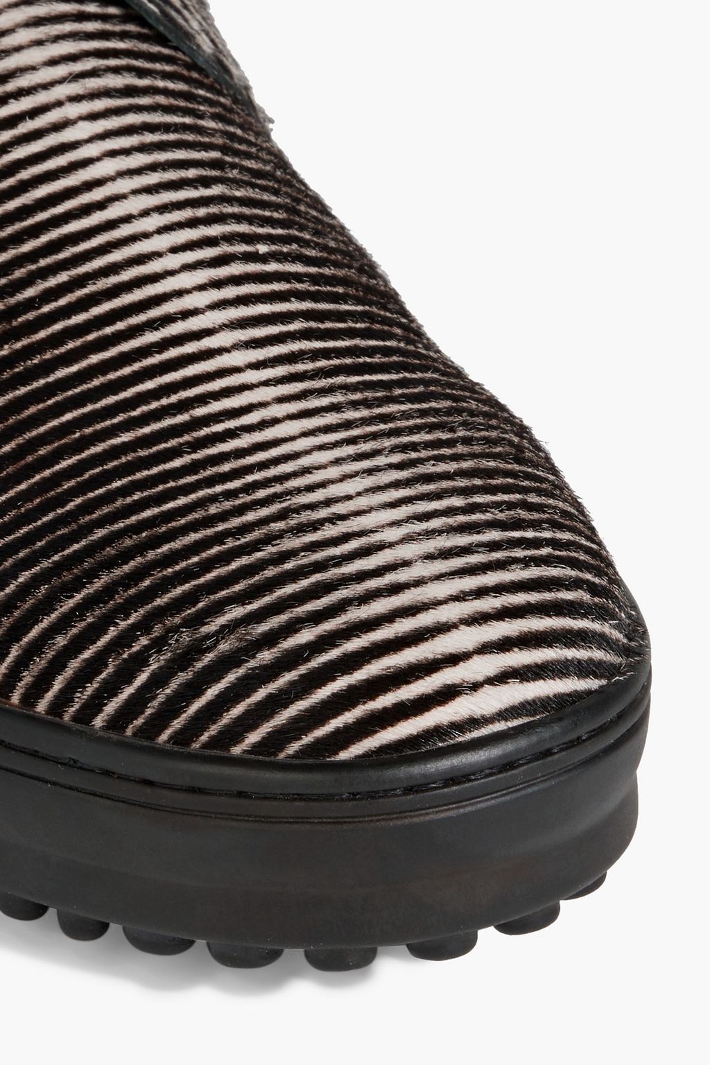 TOD'S Printed lace-up calf hair ankle boots