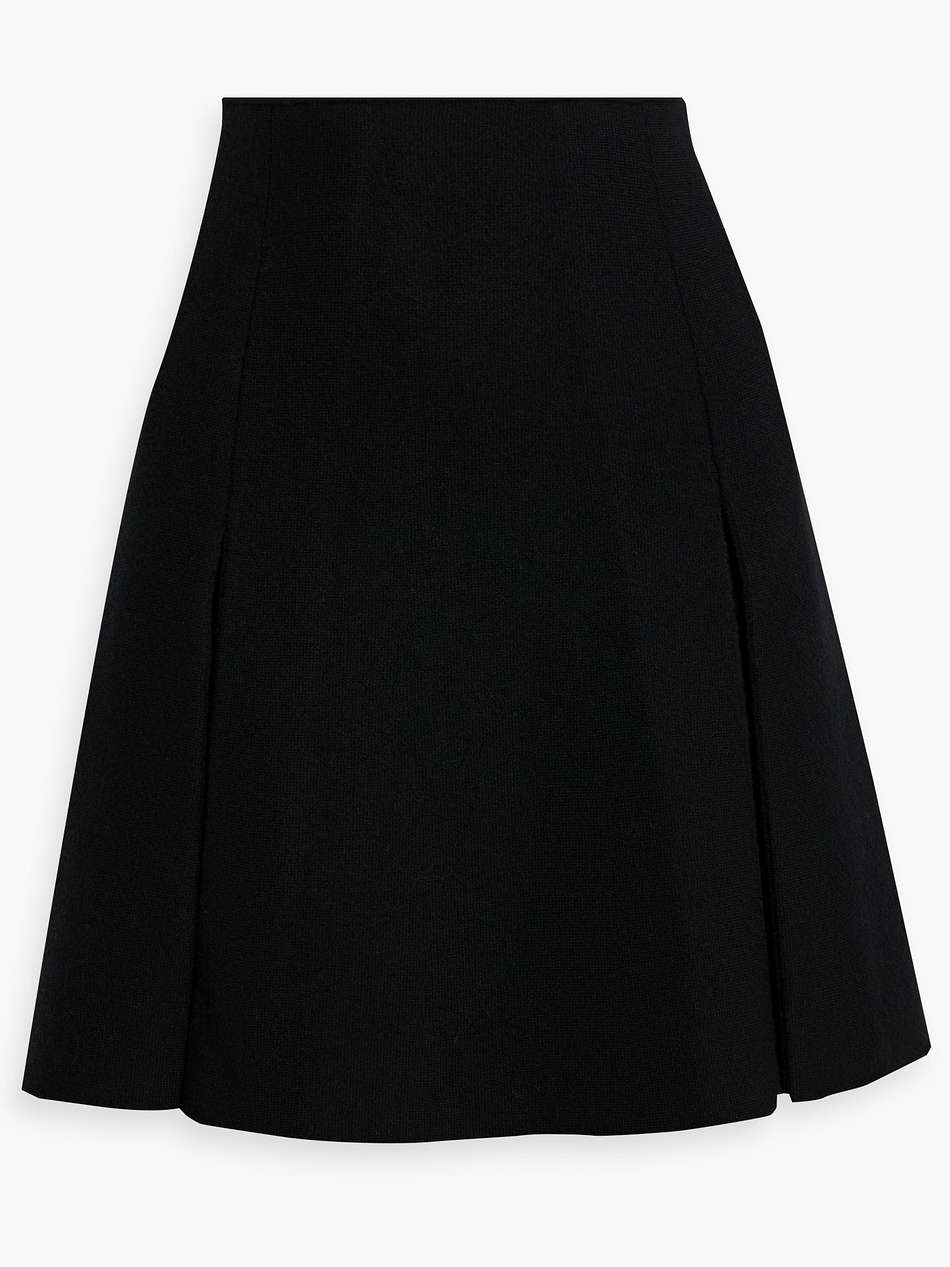 pleated wool-crepe mini skirt
