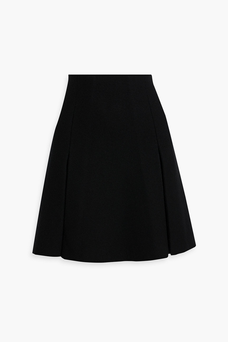 Co Pleated Wool-crepe Mini Skirt In Black
