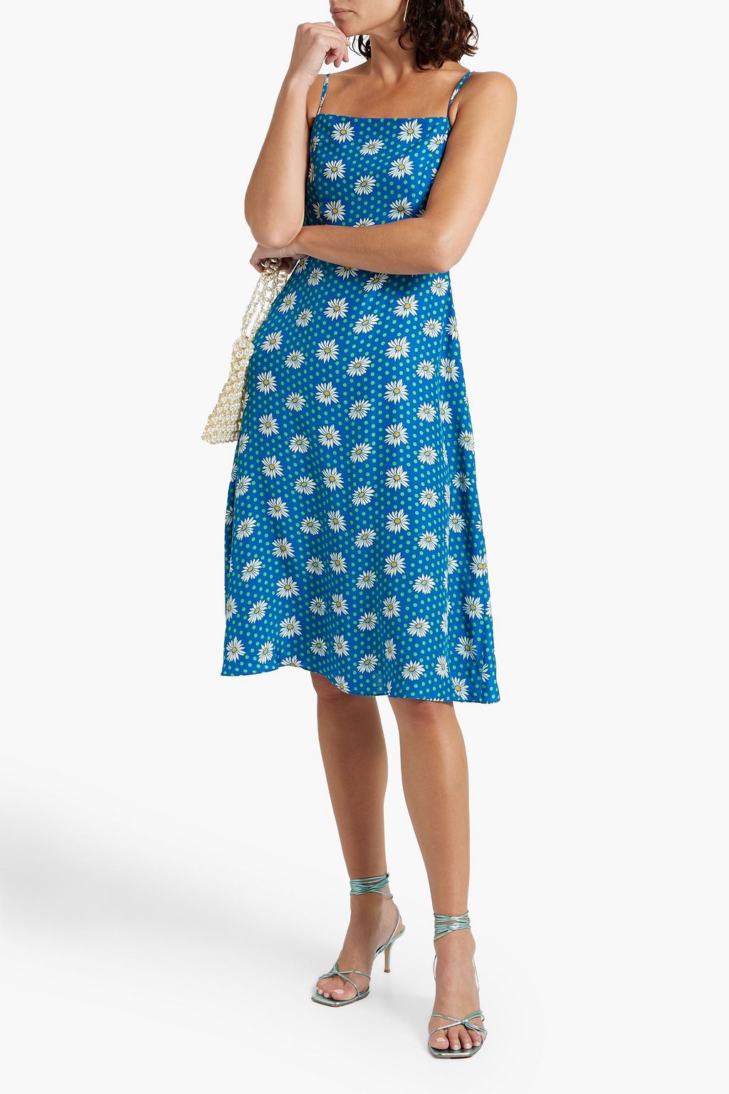 HVN Nora printed silk dress