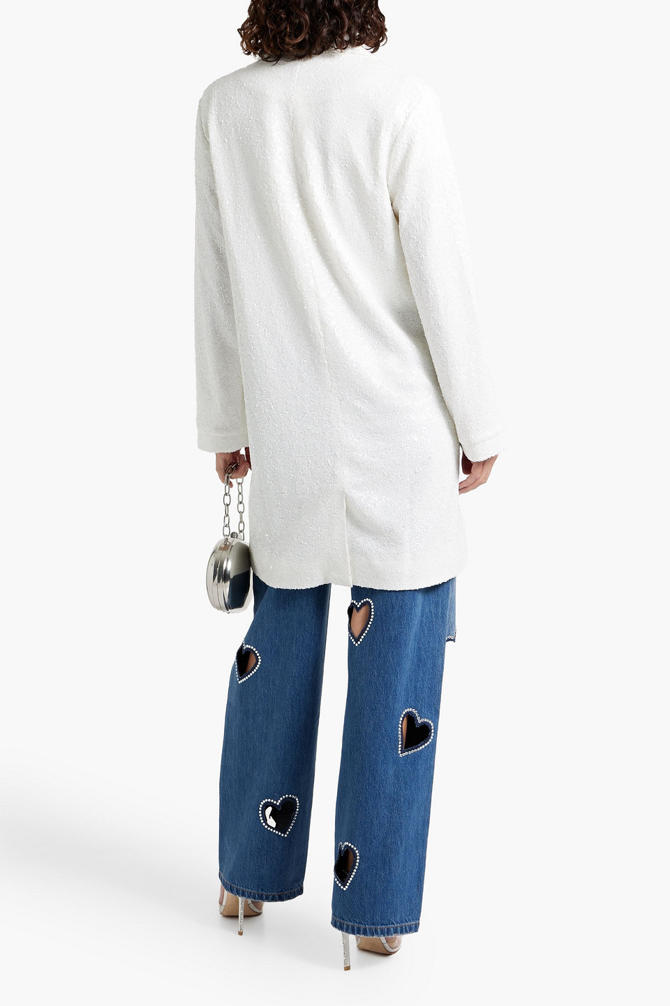 HVN LUNA SEQUINED COTTON-TULLE COAT