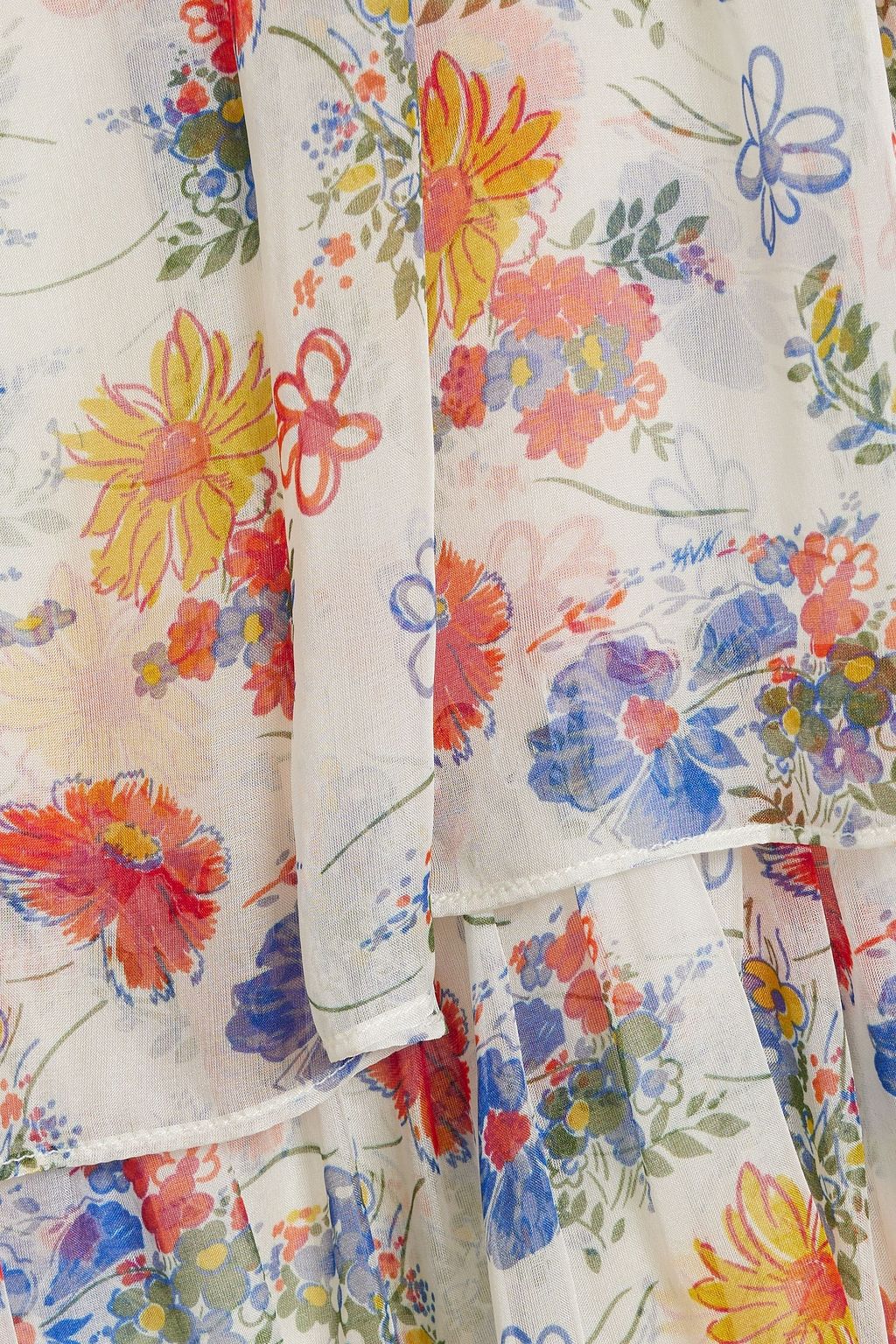 HVN Rebekah tiered floral-print silk-chiffon maxi dress