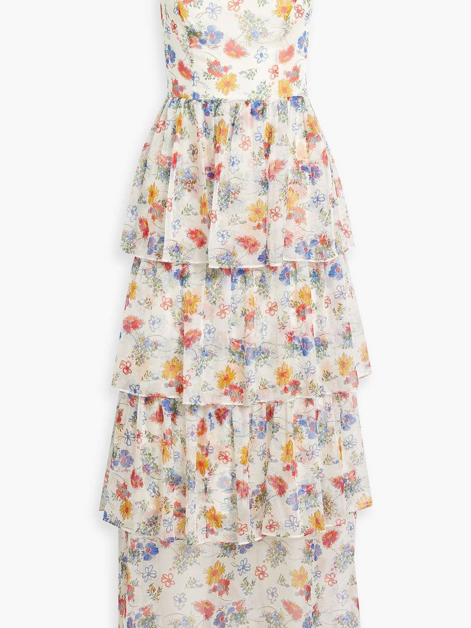 rebekah tiered floral-print silk-chiffon maxi dress