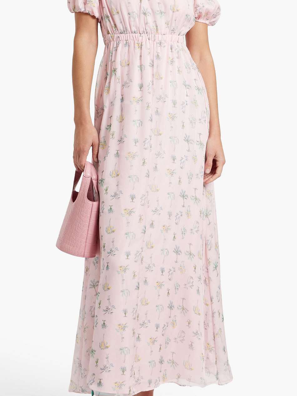 nancy off-the-shoulder floral-print silk-chiffon maxi dress