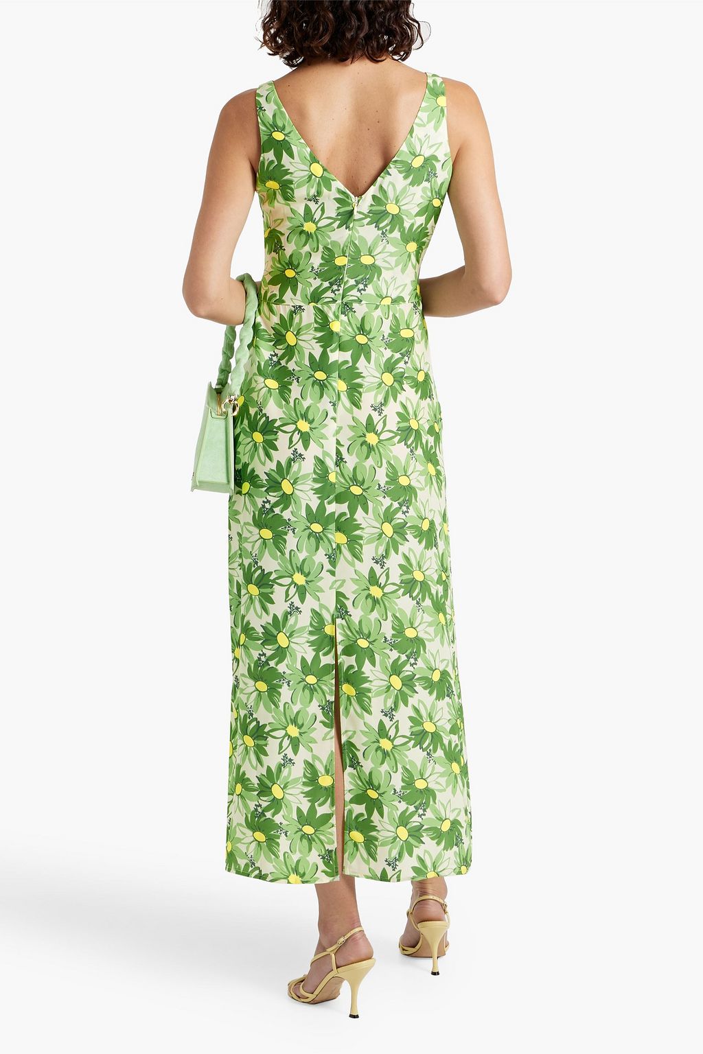 HVN Max floral-print silk-satin midi dress