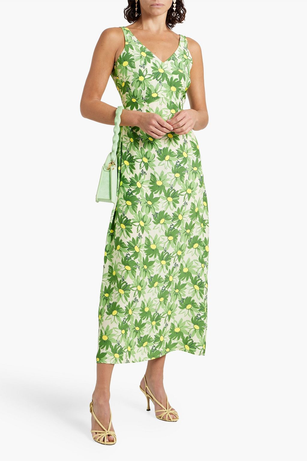 HVN Max floral-print silk-satin midi dress