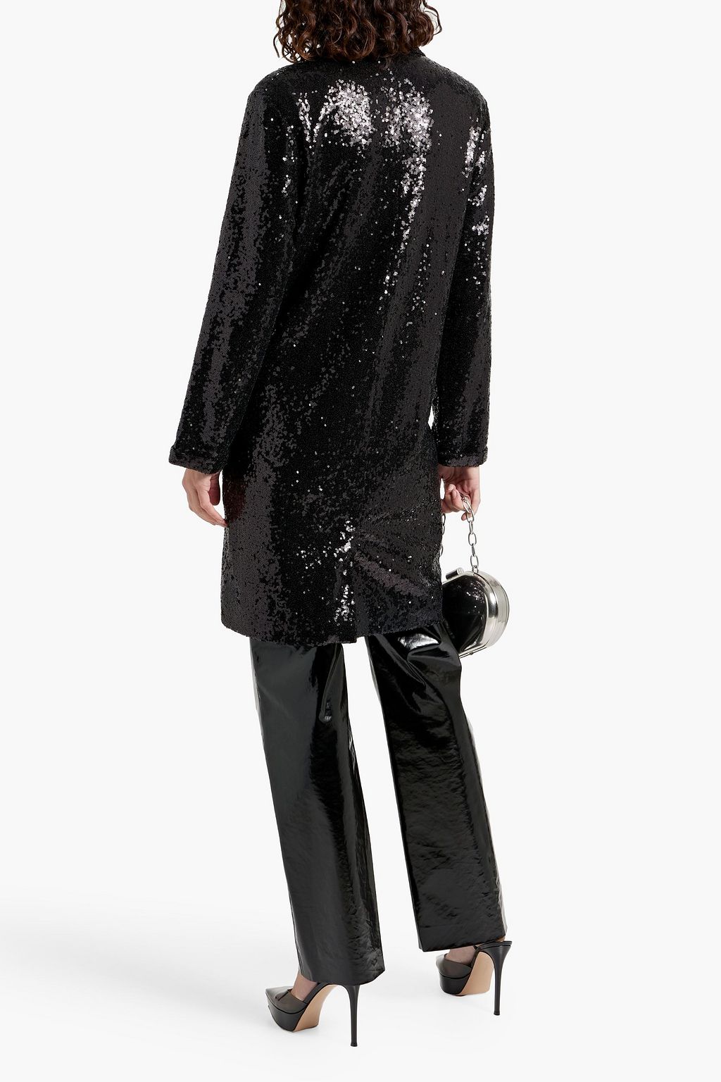 HVN Luna sequined tulle coat