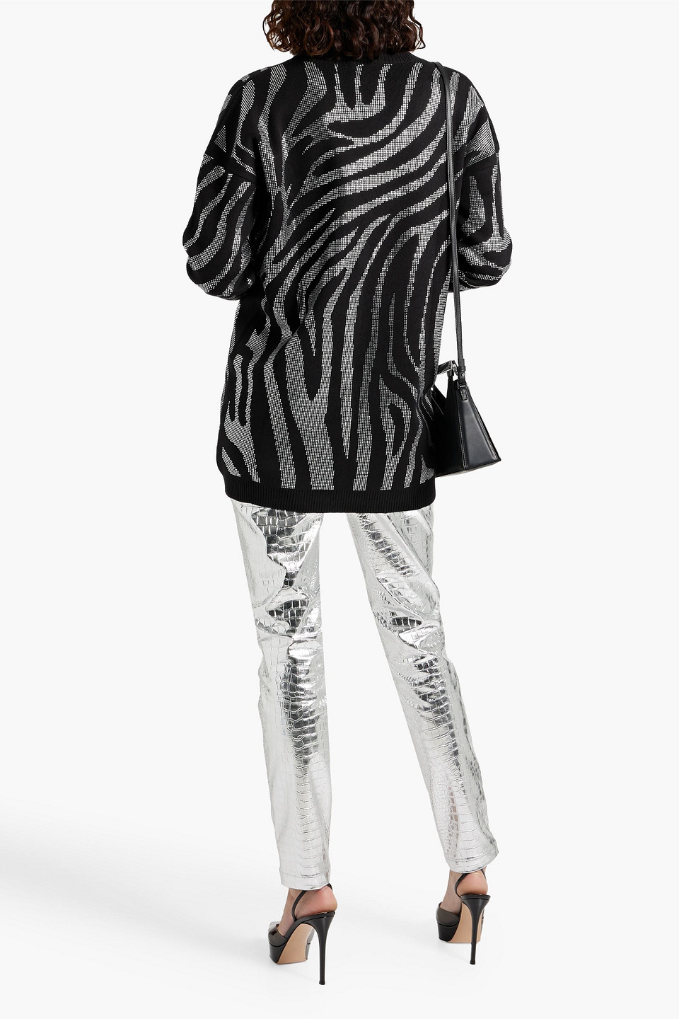 Retroféte Natalya Crystal-embellished Cotton And Cashmere-blend Cardigan In Black