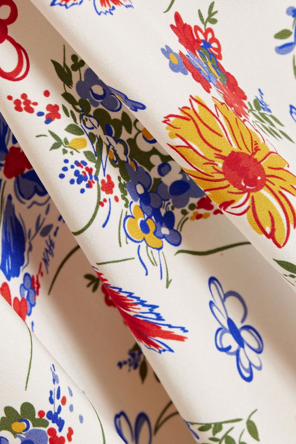 HVN Nora floral-print silk-satin dress