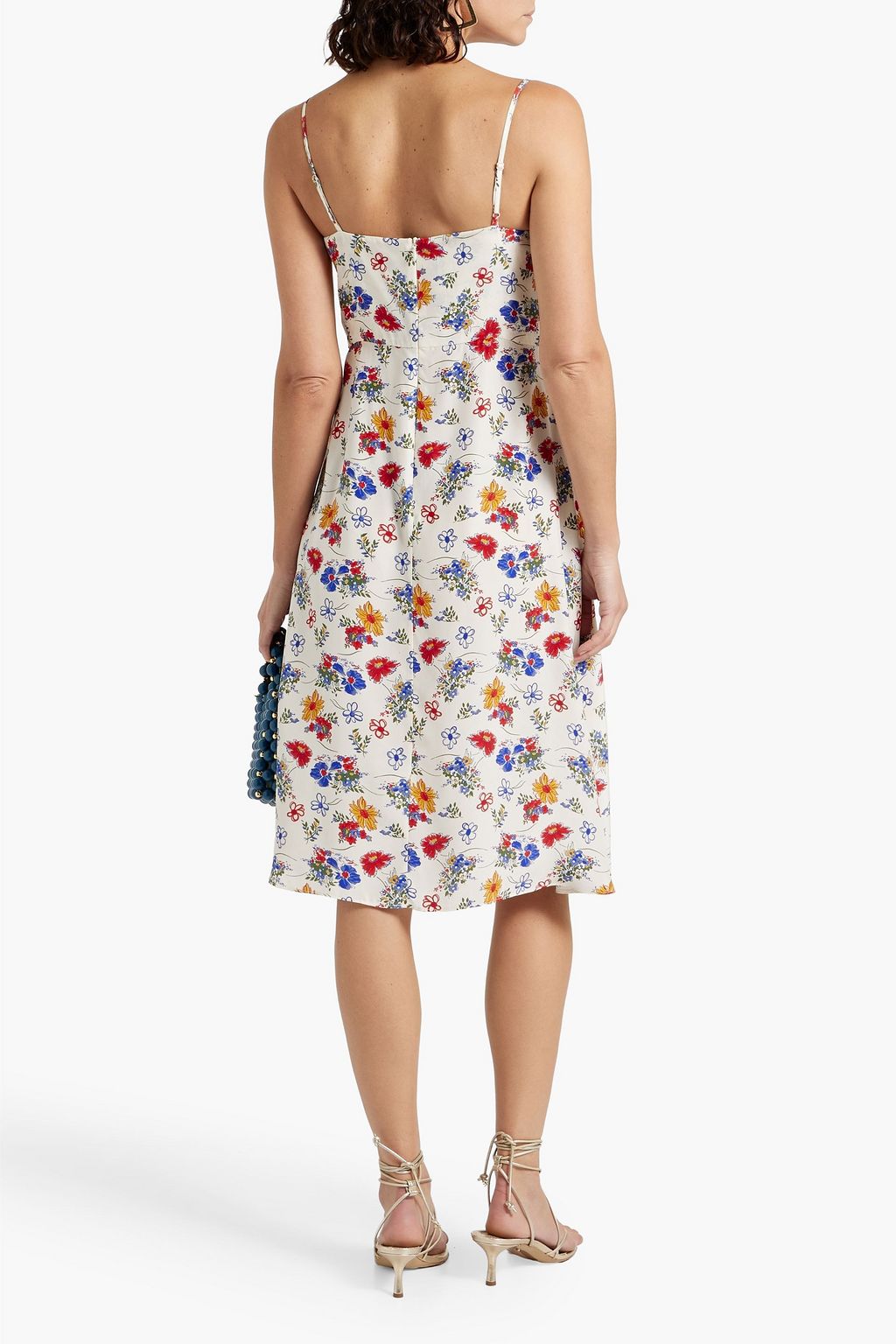 HVN Nora floral-print silk-satin dress
