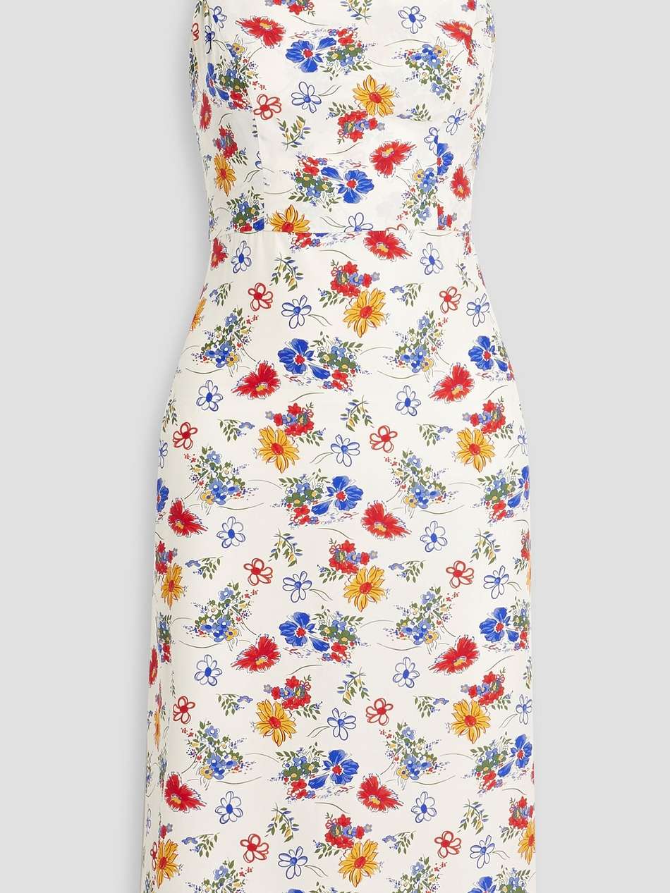 nora floral-print silk-satin dress