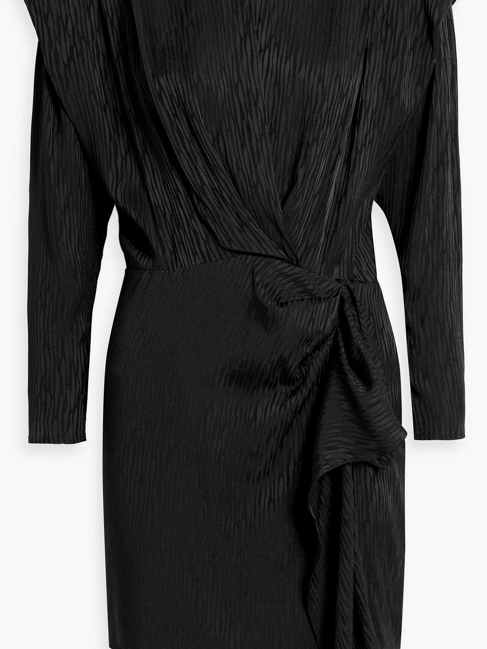 wrap-effect printed crepe mini dress