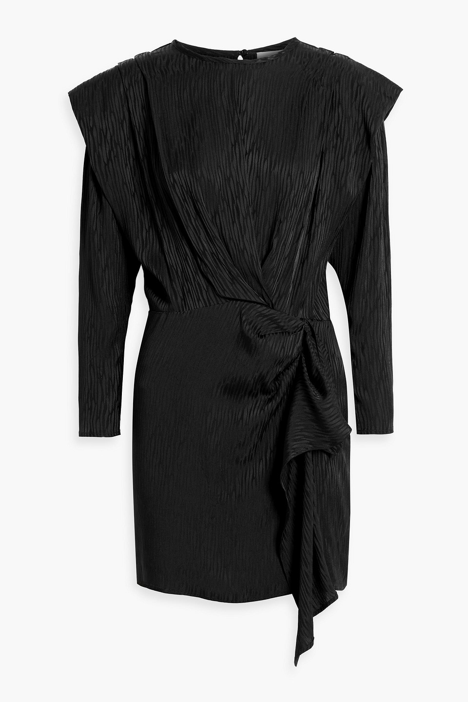 Iro Wrap-effect Printed Crepe Mini Dress In Black