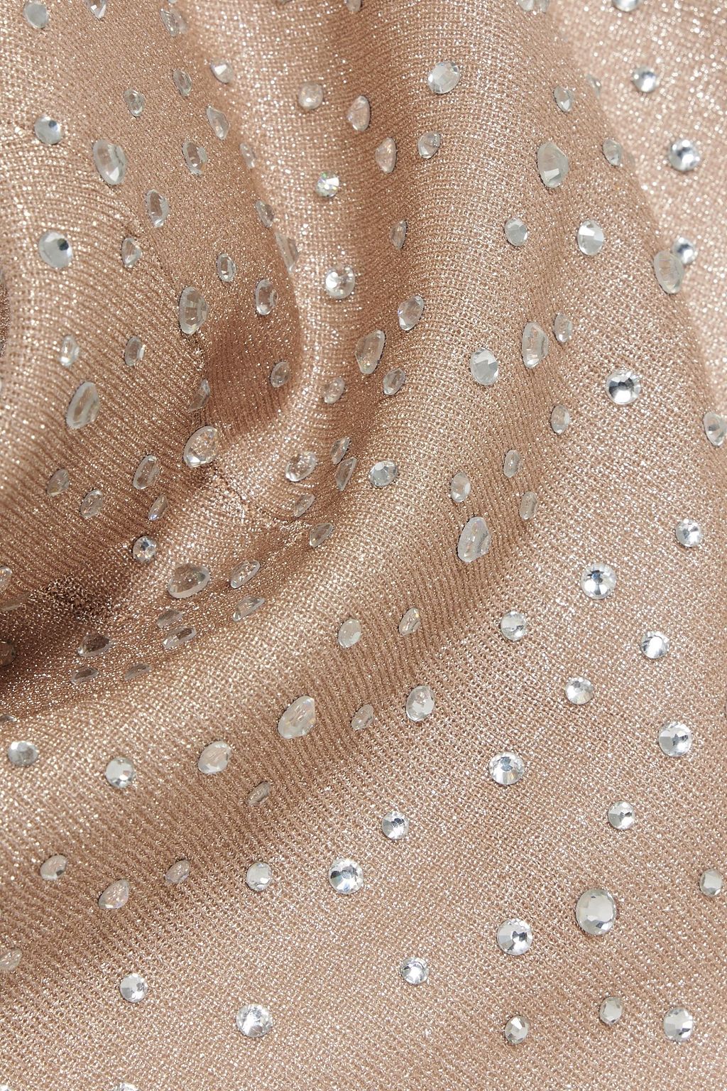 RETROFÊTE Sear crystal-embellished metallic knitted midi dress