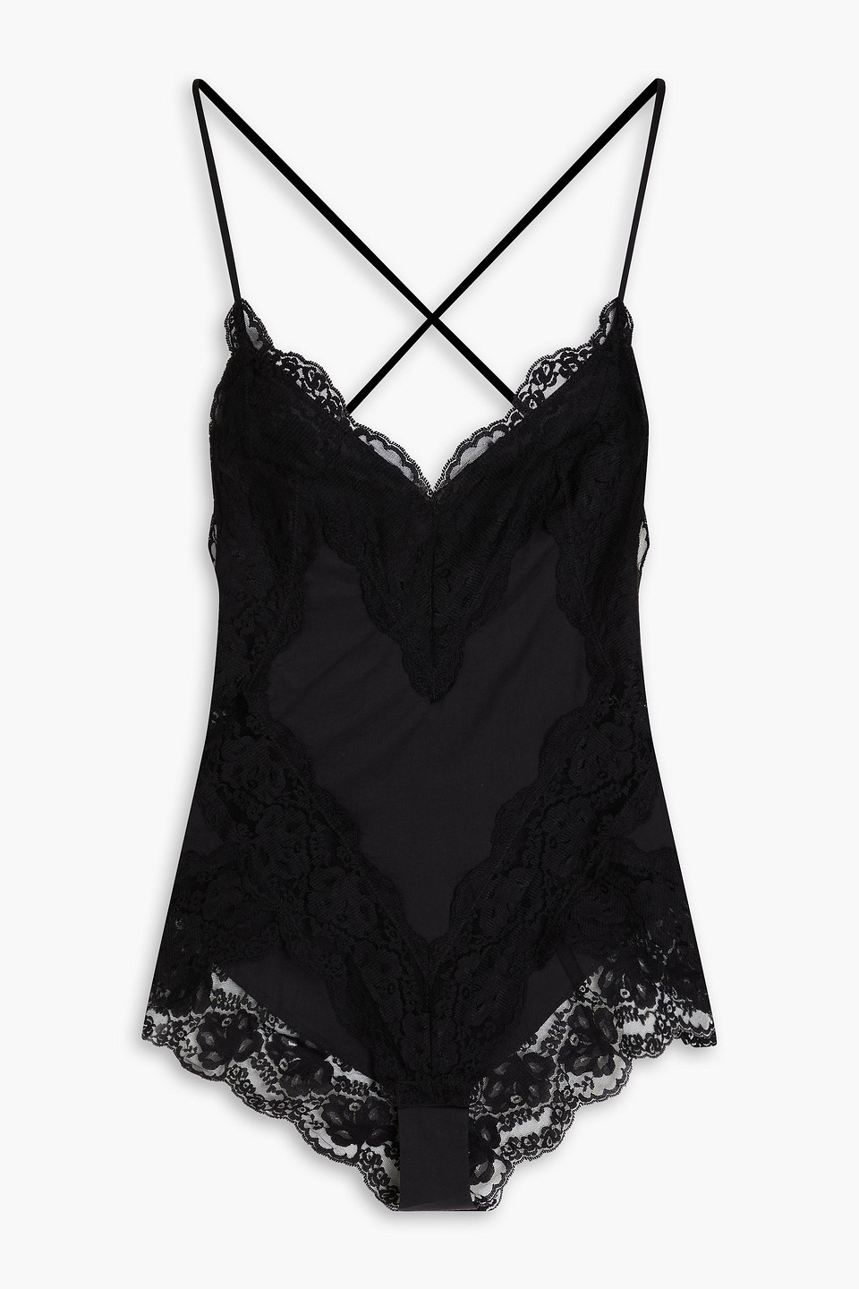 Zimmermann Lace-trimmed Cotton-voile Bodysuit In Black