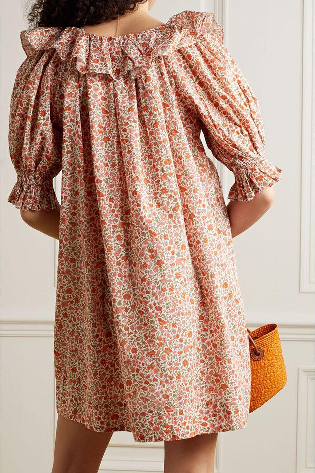 DÔEN Chime ruffled floral-print cotton mini dress