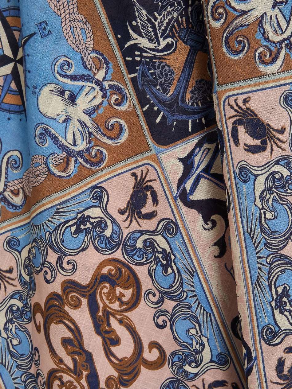 patchwork-effect printed cotton-voile midi wrap dress