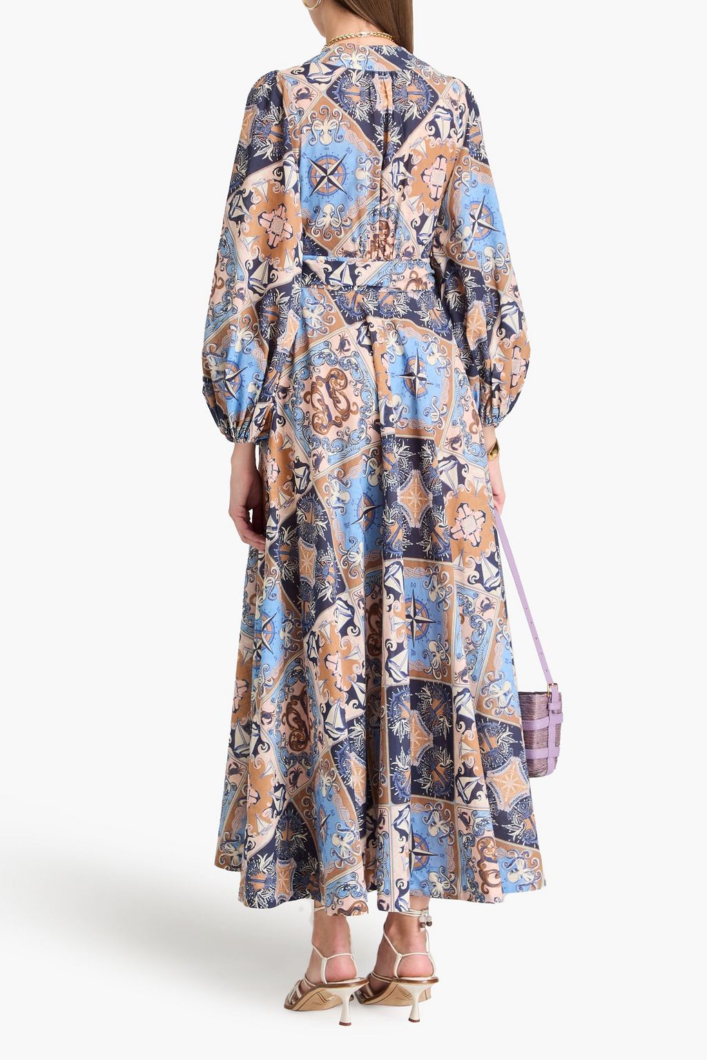 ZIMMERMANN Patchwork-effect printed cotton-voile midi wrap dress