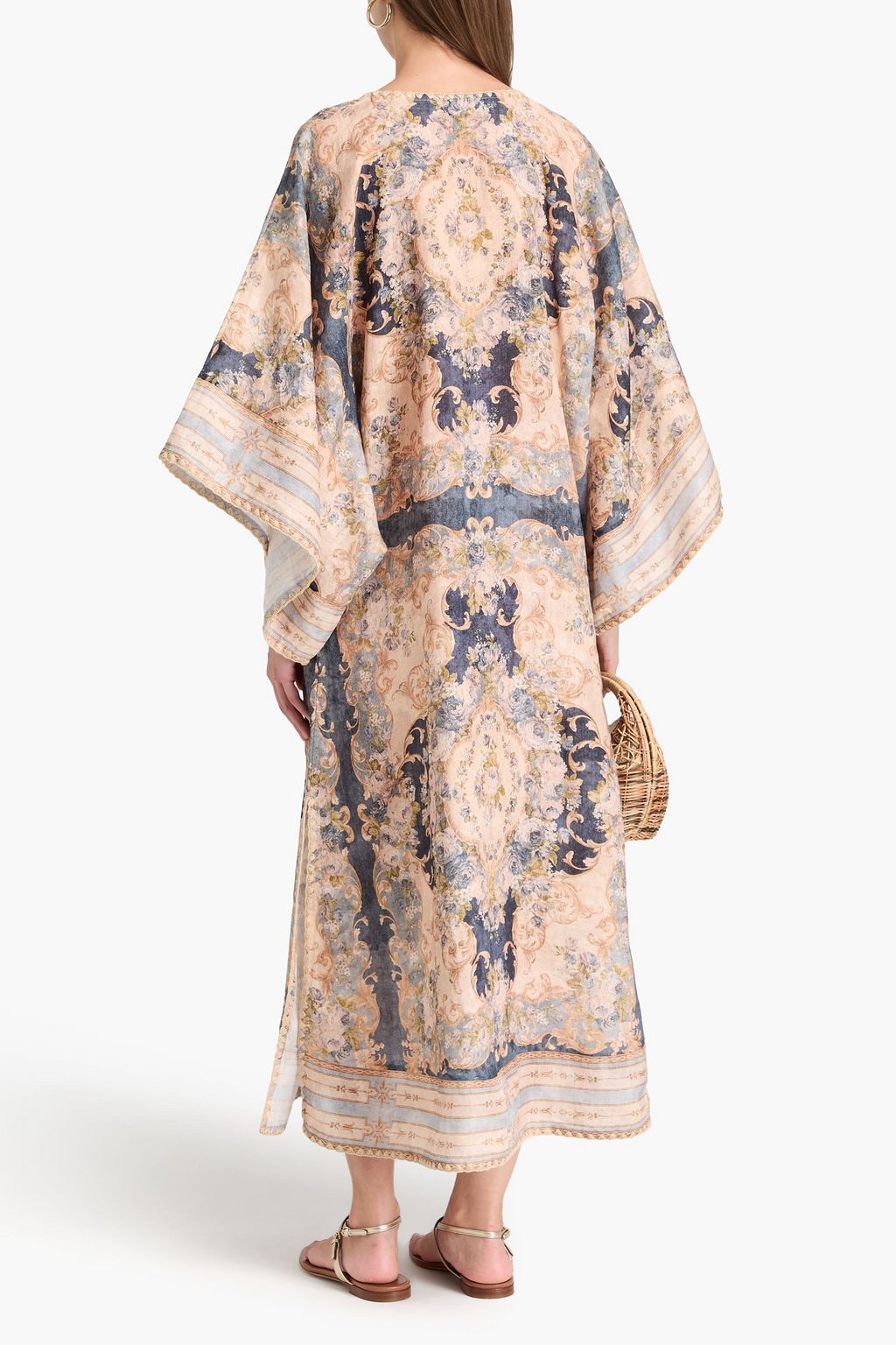 ZIMMERMANN قفطان من الكتّان مزين بطبعة الأزهار