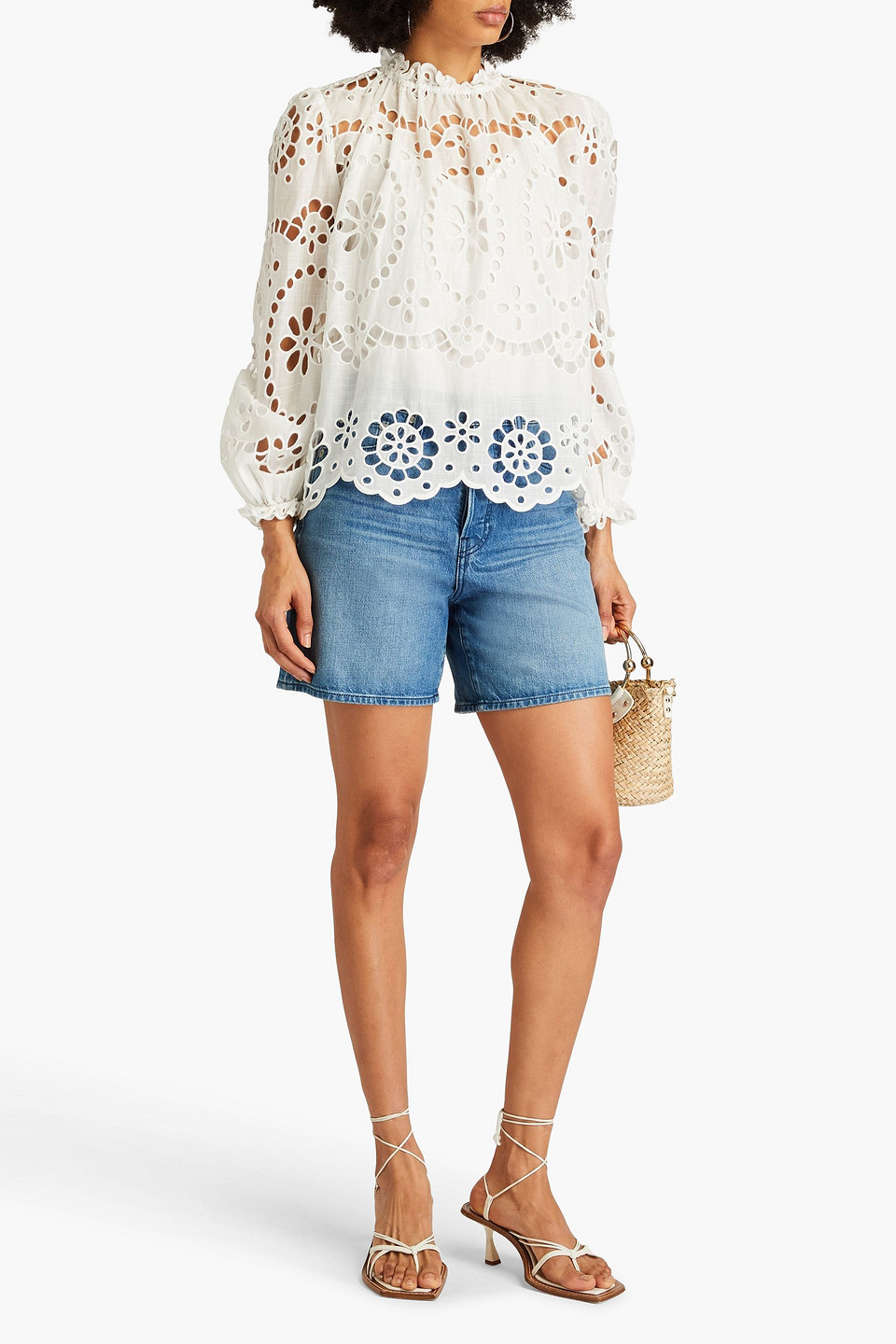 ZIMMERMANN BRODERIE ANGLAISE COTTON BLOUSE