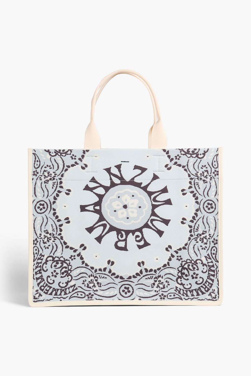 Jacquard knit tote light blue One Size