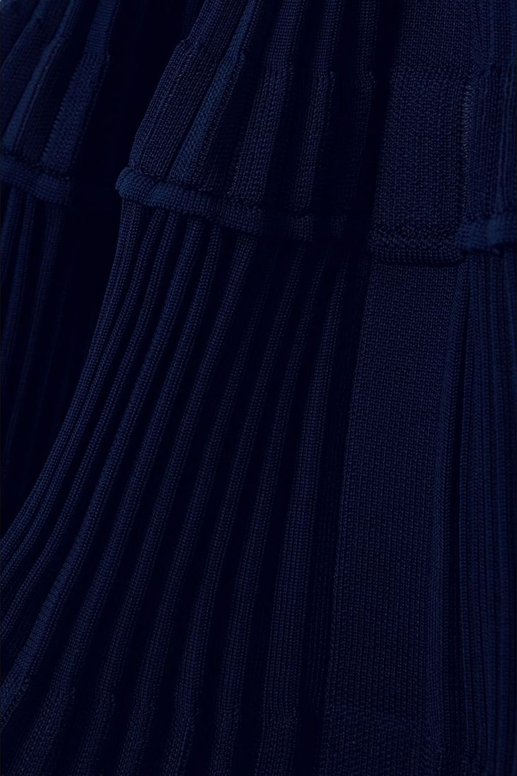 ALAÏA Crinoline tiered ribbed-knit halterneck mini dress