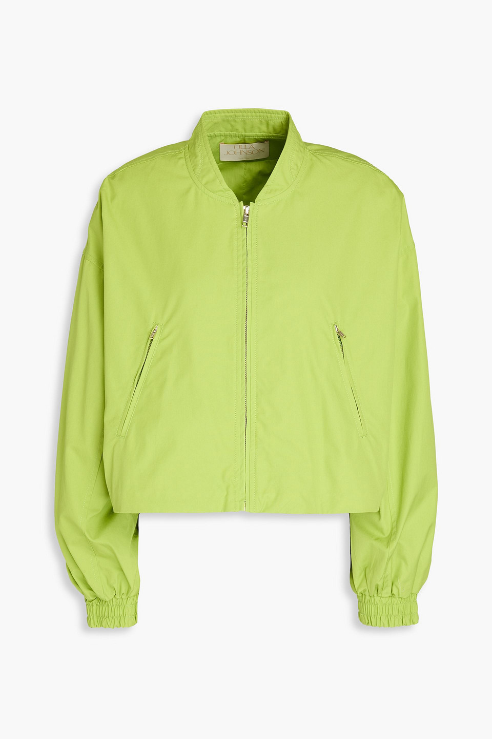 Ulla Johnson Alessa Cropped Cotton Jacket In Lime Green