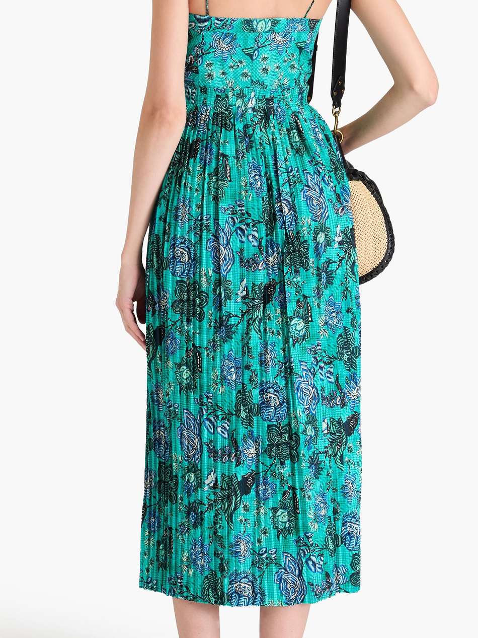 jessie printed cotton-poplin midi dress