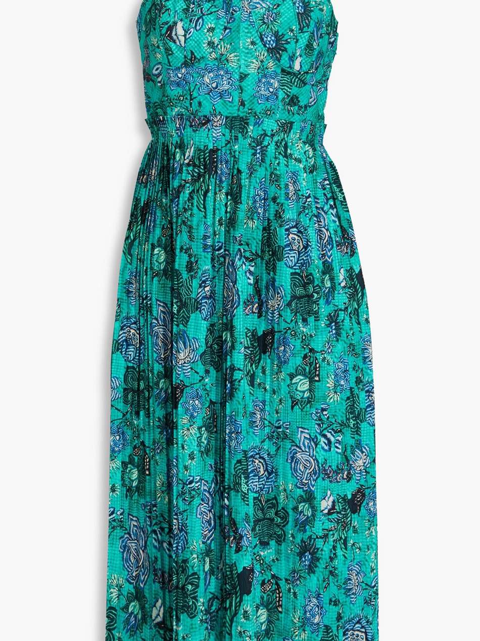 jessie printed cotton-poplin midi dress