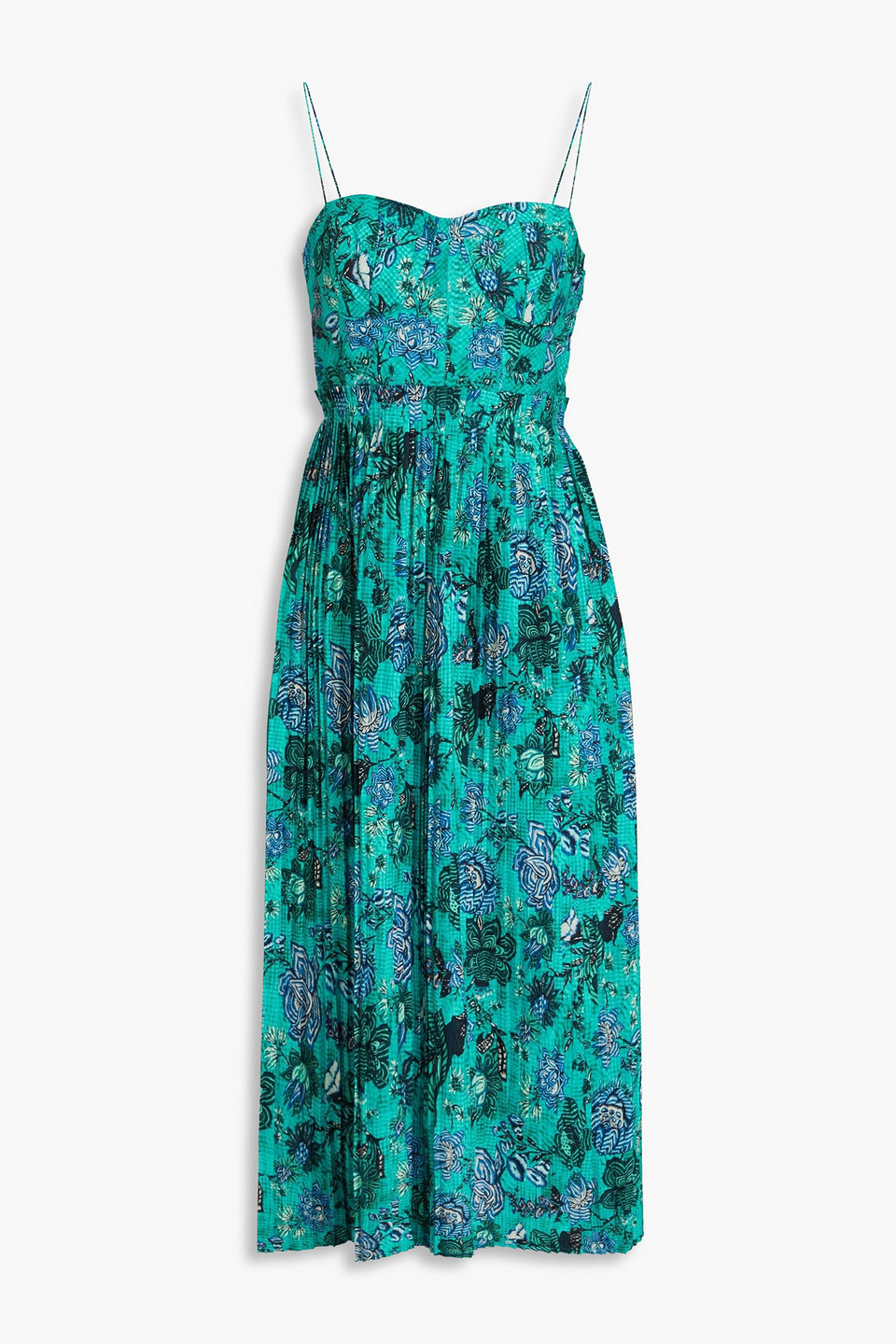 Ulla Johnson Jessie Printed Cotton-poplin Midi Dress In Jade