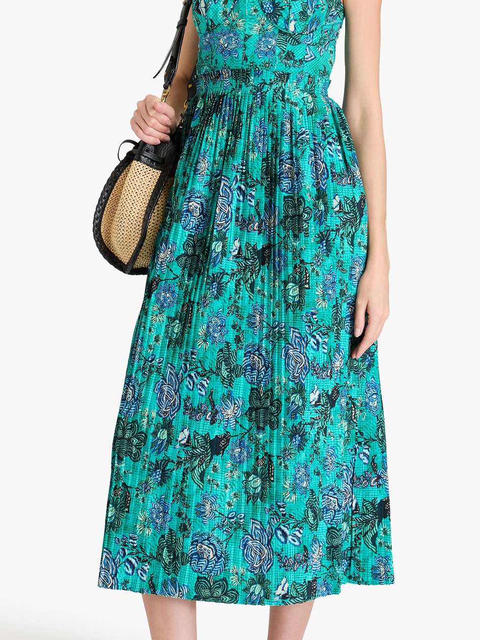jessie printed cotton-poplin midi dress