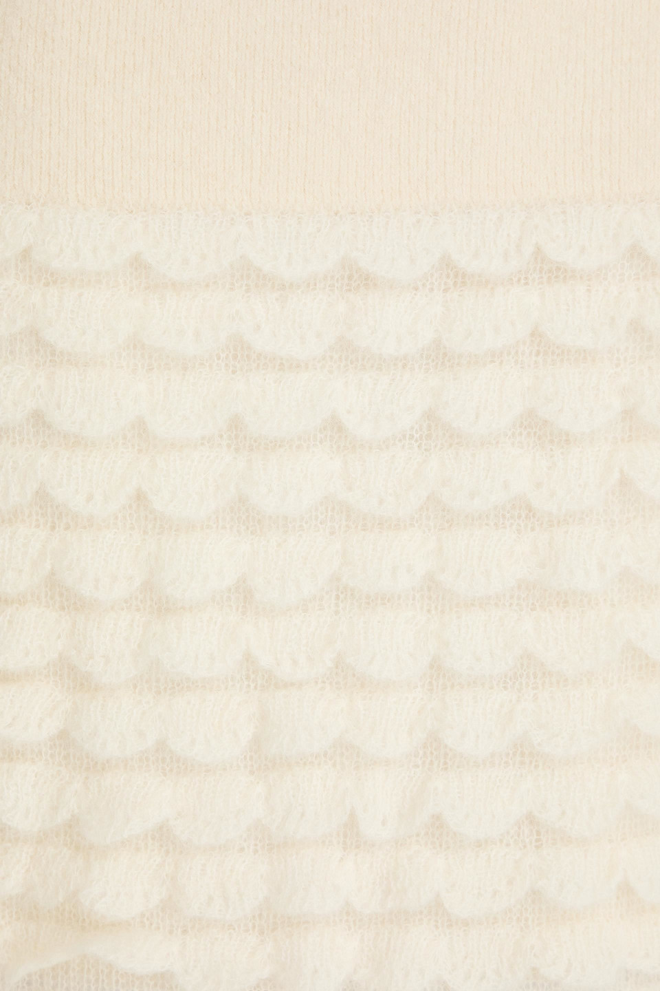 Zimmermann Scalloped Alpaca-blend Midi Skirt In Cream