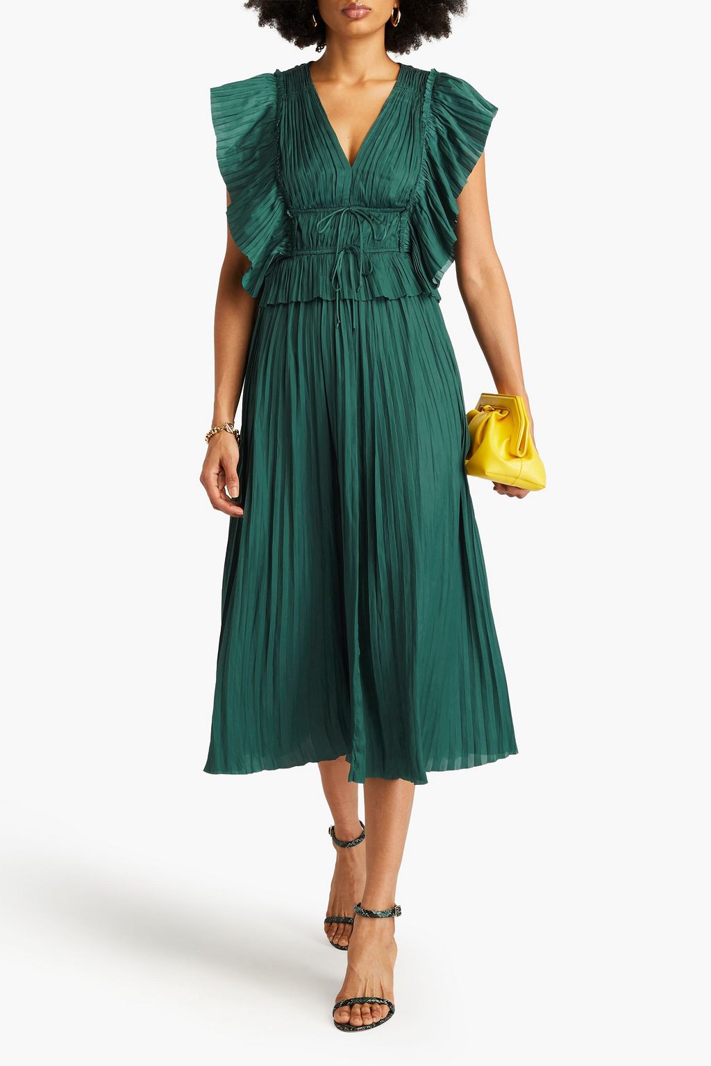 ULLA JOHNSON Letty satin midi dress
