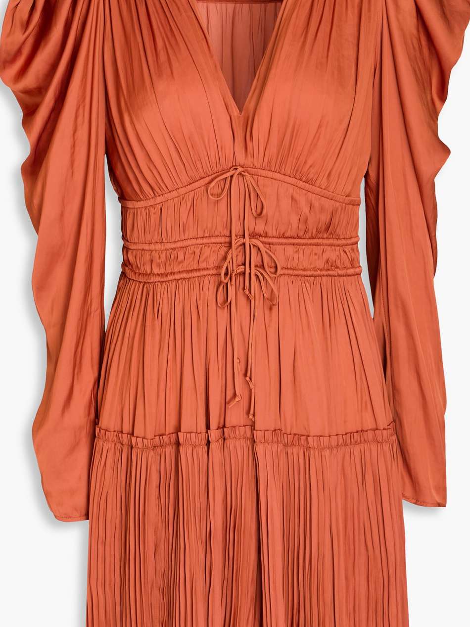 lu bow-detailed satin mini dress