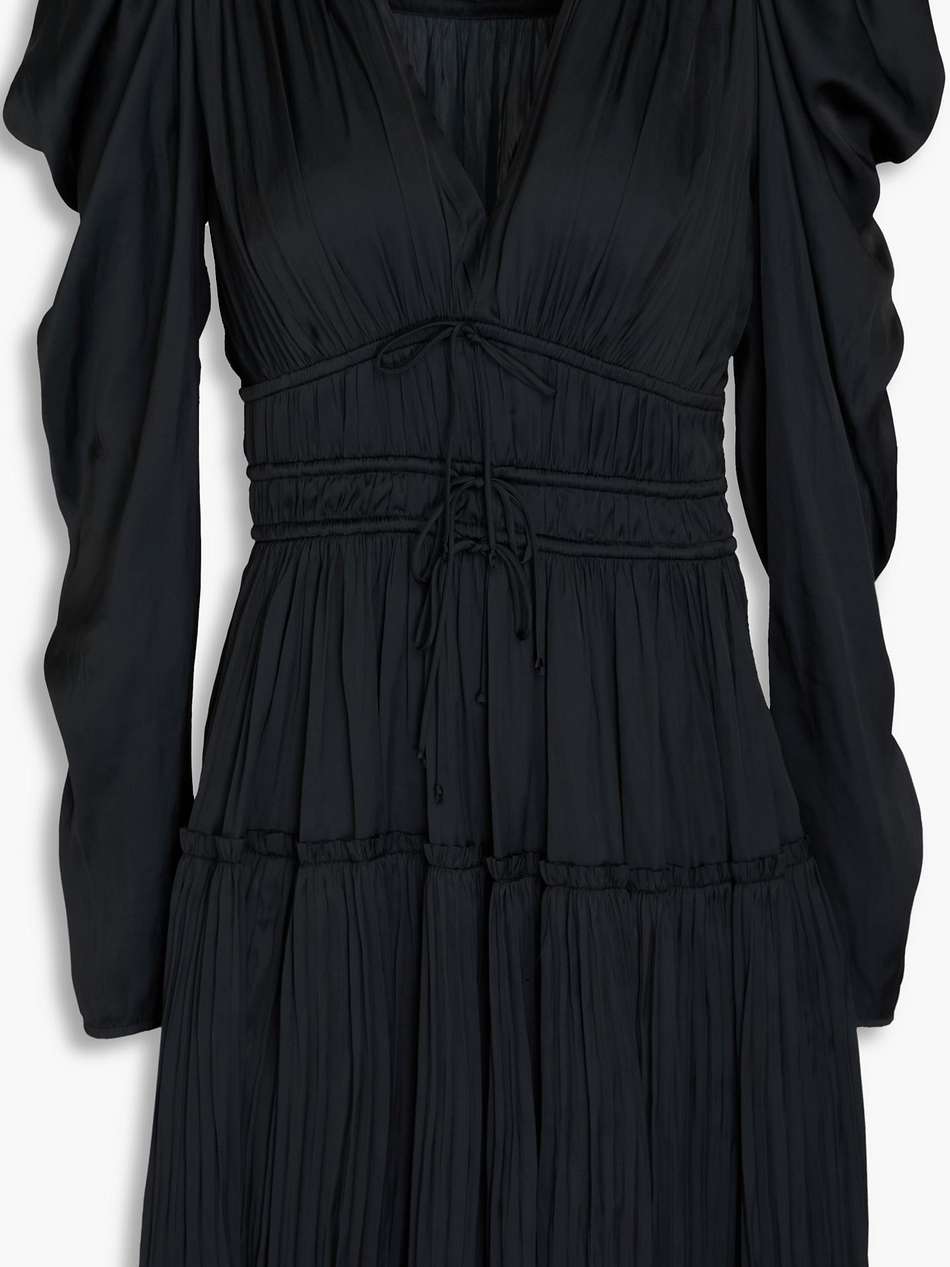 lu bow-detailed satin mini dress
