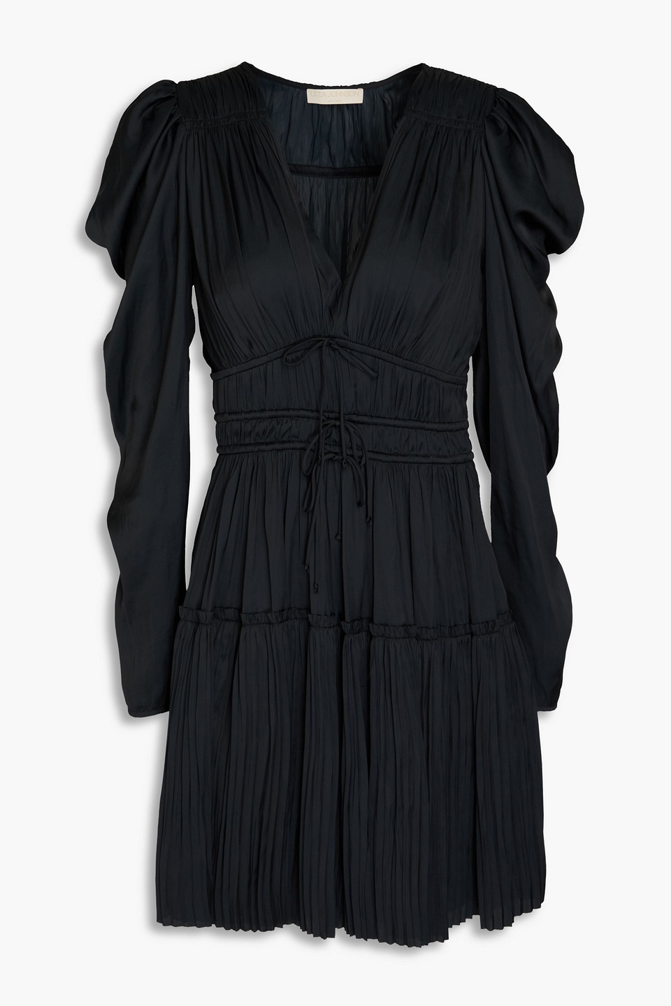 Lu bow-detailed satin mini dress