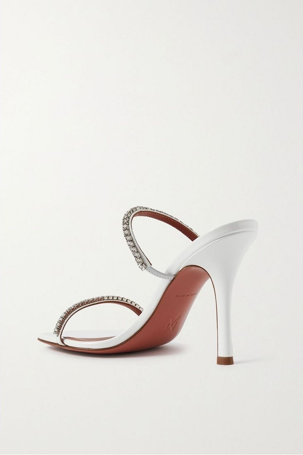 AMINA MUADDI Gilda crystal-embellished patent-leather mules