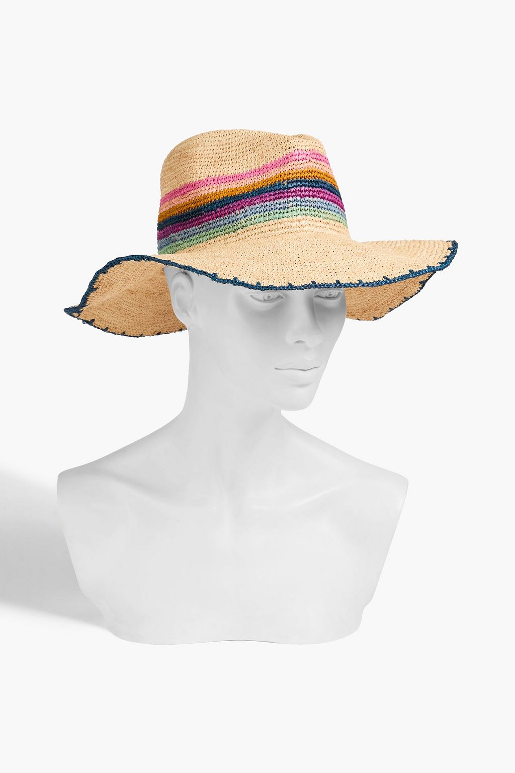 ETRO 장식 스트라이프 라피아 햇